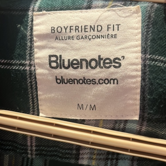 Dark green flannel from blue notes, cotton, boyfriend fit, size medium for women - Picture 4 of 4